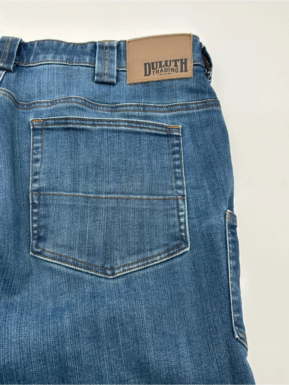 Duluth Trading Co Men's Double Flex Straight-Leg Blue Denim Jeans 40x32